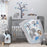 Jungle Fun 3-Piece Crib Bedding Set - Blue, Gray, White