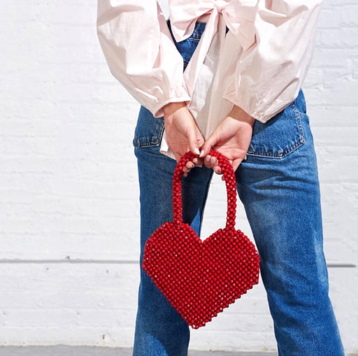 Small Group Fashion Love Handmade Bag Red / black Top-Handle