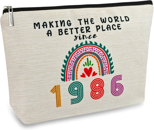 39Th Birthday Gifts for Women Her, 39Th Birthday Decorations Makeup Bags, 1986 Anniversary 39 Year Old Gift Ideas for Mom, Wife, Sister, Best Friends, Mothers Day, Small Cosmetic Travel Pouch