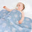 Organic Cotton Patterned Baby Crib Blanket for All Seasons - Warm, Breathable, Super Soft, Thick and Light Weight Quilted Toddler Blanket for Boys and Girls 39''X39'' Large - Blue Snow