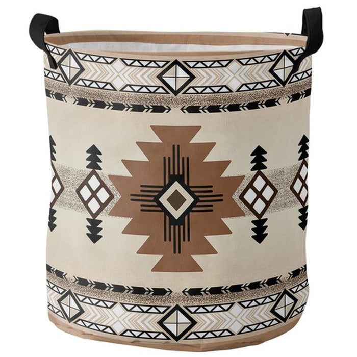 Boho Western Large Laundry Basket Collapsible Bag with Easy Carry Handles