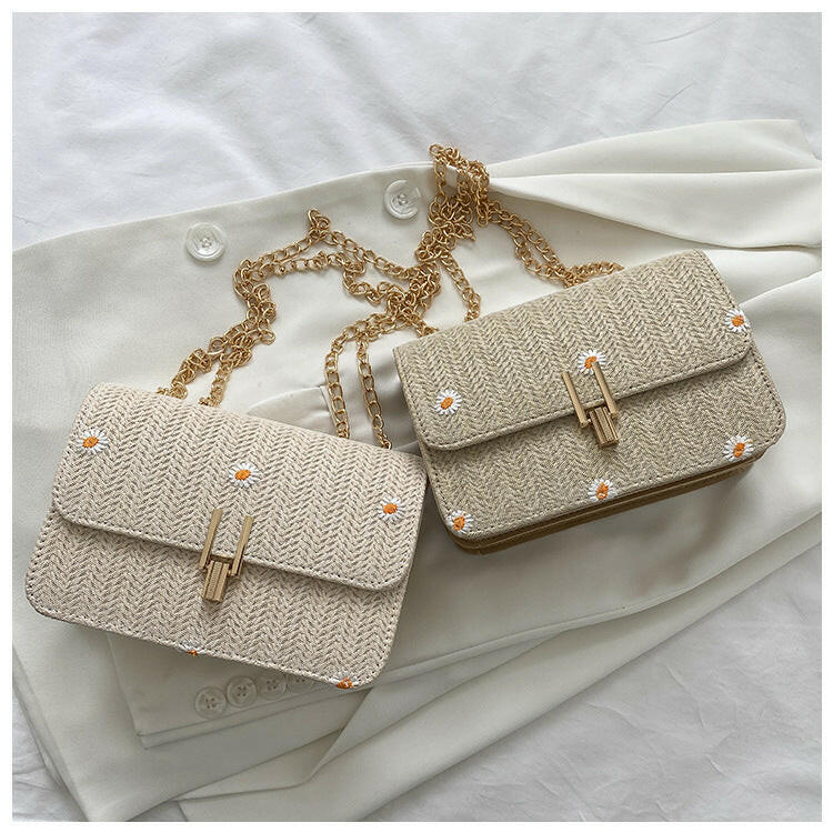Lace Flower Woven Bag Versatile Chain Bag