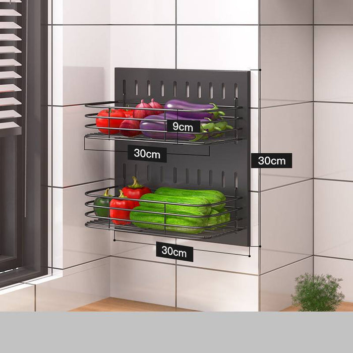 Stainless Steel Wall-Mounted Kitchen Storage Rack