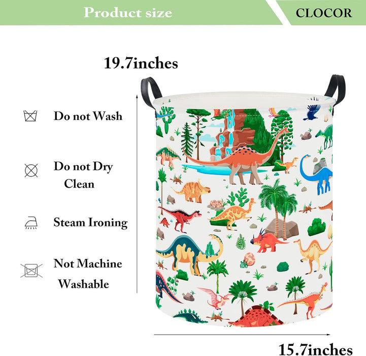 Large Laundry Basket,Waterproof Nursery Hamper,Collapsible Fabric Storage Container,Room Decor,Gift Basket（Ancient Dinosaurs