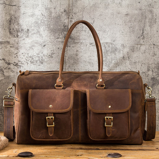 Retro Crazy Horse Leather Travel Bag