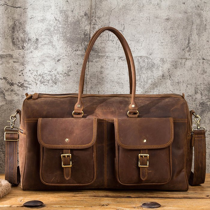 Retro Crazy Horse Leather Travel Bag