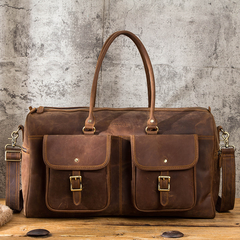 Retro Crazy Horse Leather Travel Bag