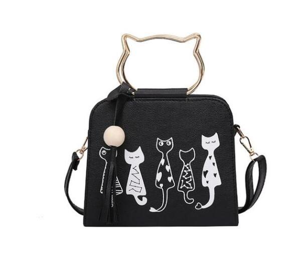 Cartoon Four Cats Shoulder Crossbag