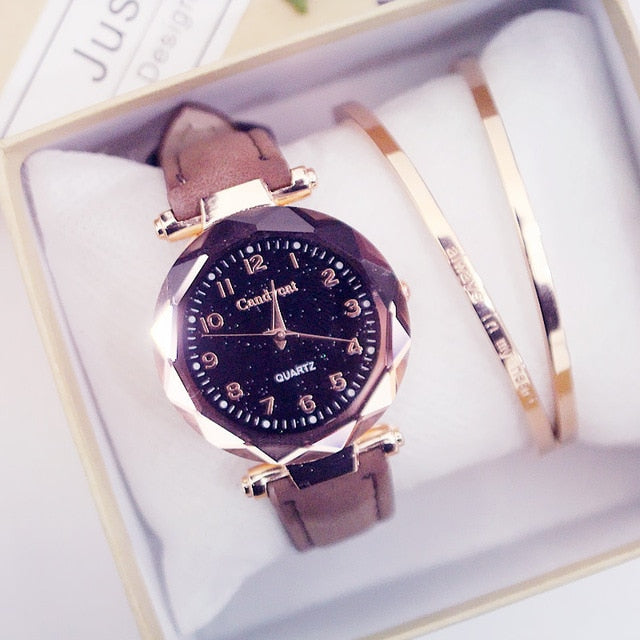 Starry Sky Women Watches  Leather Ladies Bracelet Watch