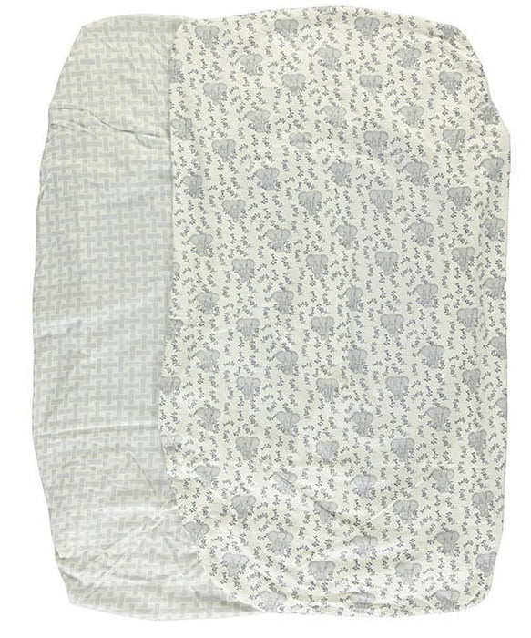 Baby Boy Organic Cotton Crib Sheet, Blue Elephant, One Size
