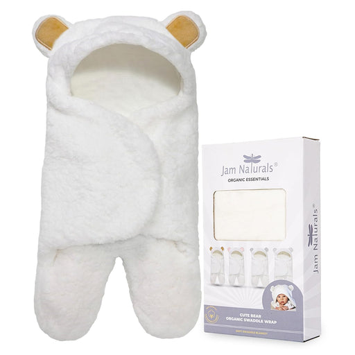 -Cute Bear Organic Newborn Swaddle Wrap-Gender Neutral Soft Baby Blanket, Newborn Baby Registry Gift (Golden Brown, 0-3M)