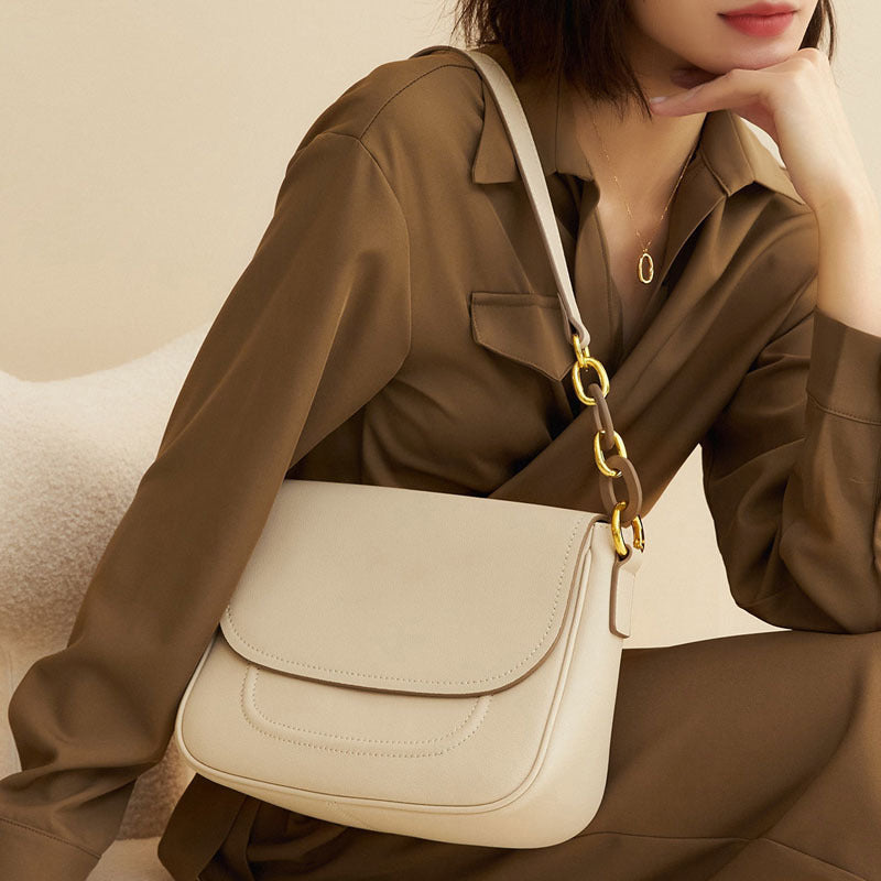 High Quality All-Match Trendy Texture One-Shoulder Messenger Bags Saddle Bag