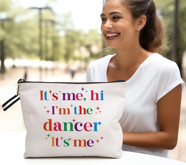 Dance Makeup Bag Gift, Dance Coach Dance Teacher Gift, Dancer Lovers Gift, Dance Cosmetic Bag for Women, Zipper Pouch Birthday Christmas Gifts, It'S Me, Hi I'M the Dancer6Jm261