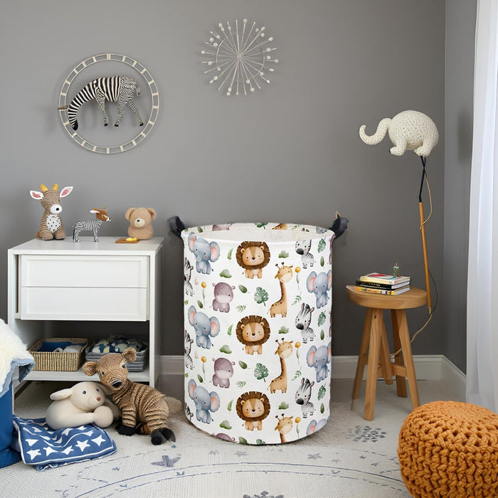 Baby Laundry Hamper Basket Baby Hamper for Nursery Boy and Girl Cute Kids Toys Storage Bin Organizer Animal Room Decor(Animal)