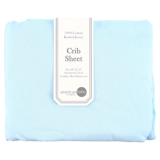 100% Natural Cotton Fitted Crib Sheet 52" X 28" - Soft, Breathable, Hypoallergenic & Gentle Toddler Bed Sheet, Blue, Neutral for Boys & Girls