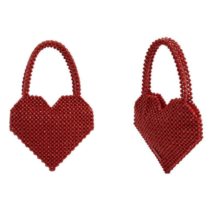 Small Group Fashion Love Handmade Bag Red / black Top-Handle