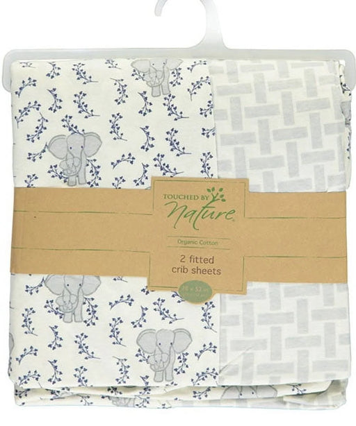 Baby Boy Organic Cotton Crib Sheet, Blue Elephant, One Size