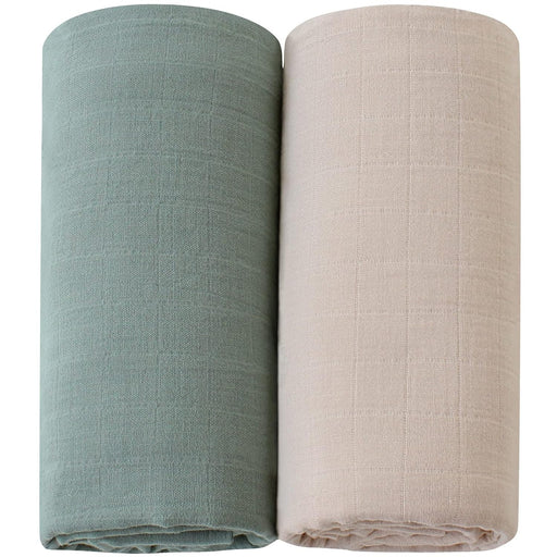 Baby Swaddle Blankets, Muslin Swaddle Blankets Boys Girls Baby Muslin Swaddling Wrap Receiving Blanket Neutral for Newborn, Organic Cotton, Large 47 X 47 Inches, Solid Color, 2 Pack