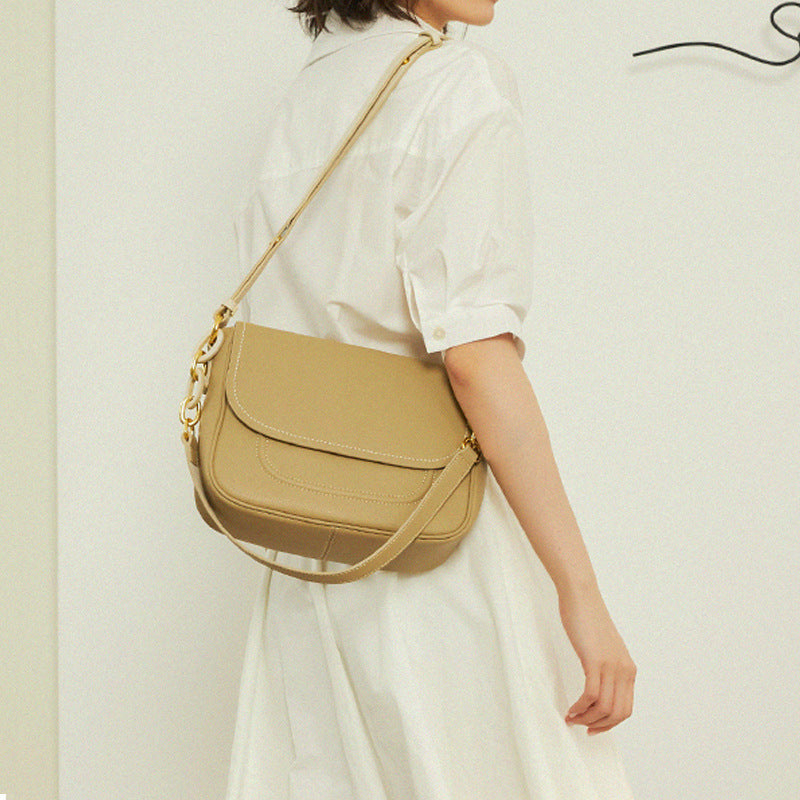 High Quality All-Match Trendy Texture One-Shoulder Messenger Bags Saddle Bag