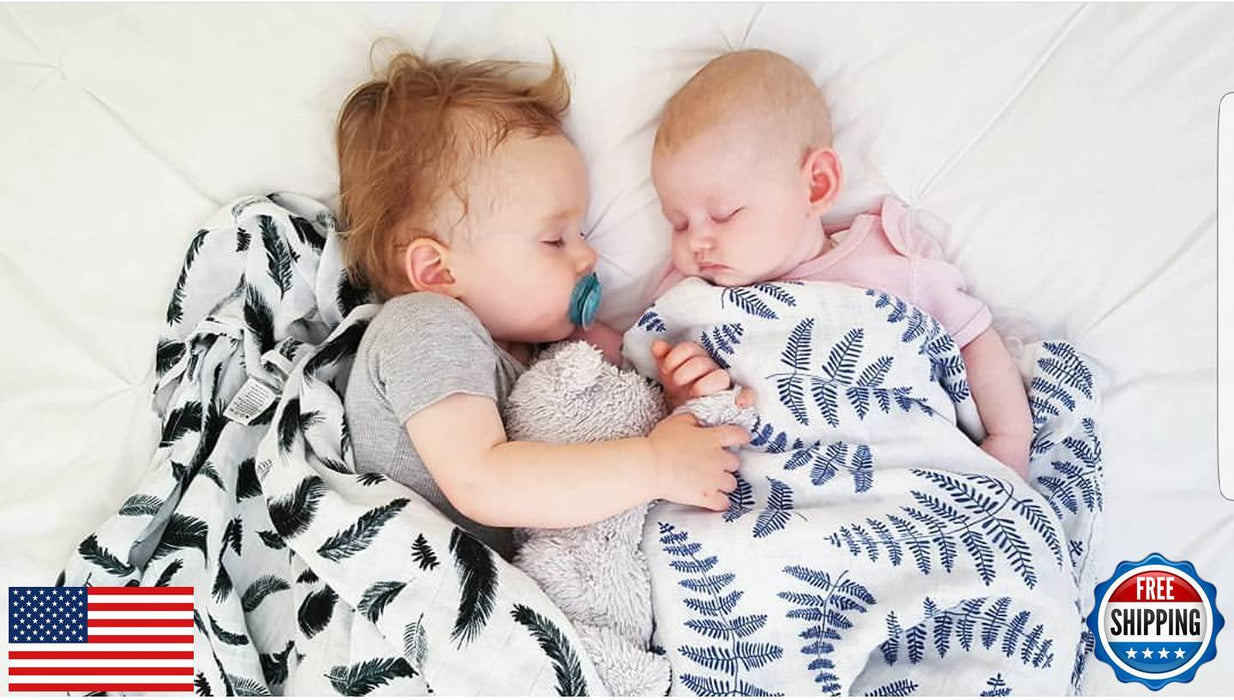 Margaux and May Organic Muslin Swaddle Blankets 2 Pack - GOTS Certified Organ