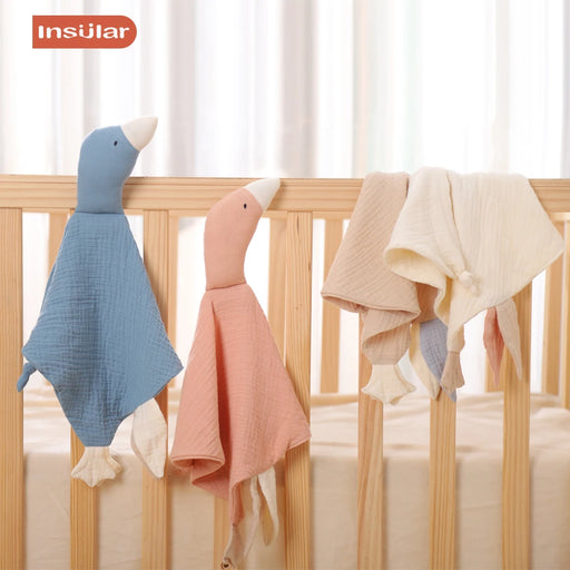 Gauze New Born Soothe Appease Towel Soft Organic Cotton Goose Toy Ins Baby Comforter Lovely Muslin Security Blanket