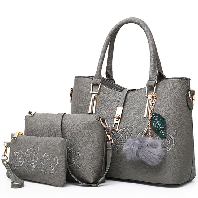 3pcs Leather Handbag