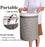 Waterproof Fabric Laundry Hamper Collapsible, 22 Inch Tall Grey Thickened Canvas Dirty Clothes Hampers for Bedroom, Kids Room Storage