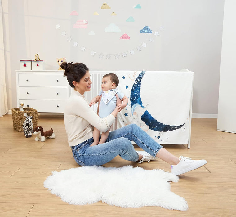 Luka & Lily Baby Milestone Blanket - Ultra Soft Fleece Monthly Milestone Blanket for Baby Girl and Boy - Perfect for Baby'S First Year Growth Chart - Monthly Baby Milestone - Elephant Moon - 60"X40"