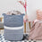 Large Blanket Basket, Nursery Hamper, Tall Laundry Basket 72L, Cotton Rope Woven Laundry Hamper for Storage Toys Clothes Towels, 16”X 22”, Blend Navy Blue & White