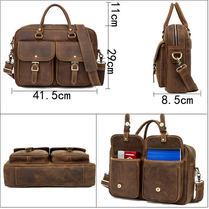 Retro Crazy Horse Leather Travel Bag
