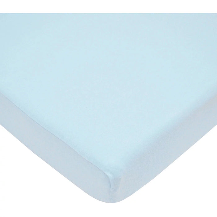 100% Natural Cotton Fitted Crib Sheet 52" X 28" - Soft, Breathable, Hypoallergenic & Gentle Toddler Bed Sheet, Blue, Neutral for Boys & Girls