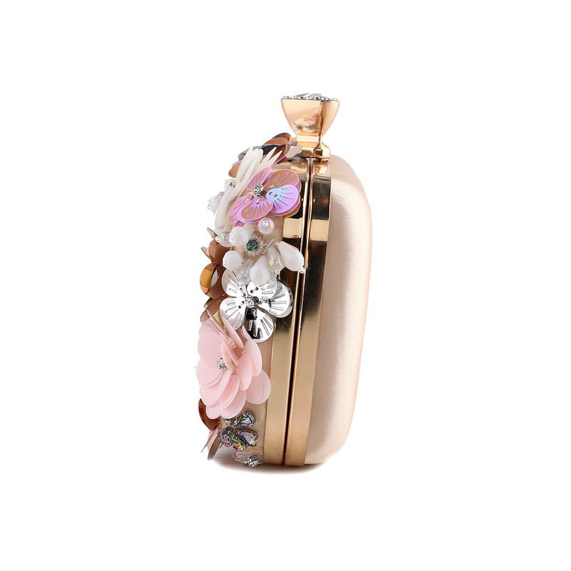 Flower Evening Bag Ladies European and American Banquet Clutch Evening Small Bag