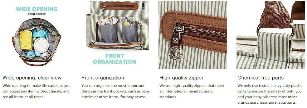 6-Piece Waterproof Mummy Diaper Bag