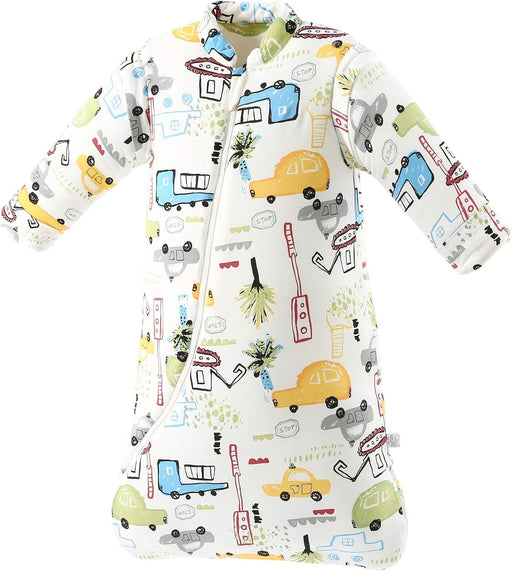 Baby Organic Sleeping Bag Detachable Sleeve Wearable Blanket, Moderate Thick, (32-68℉)