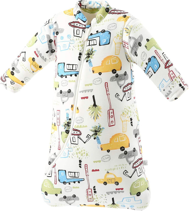 Baby Organic Sleeping Bag Detachable Sleeve Wearable Blanket, Moderate Thick, (32-68℉)