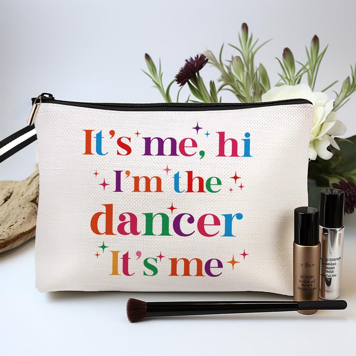 Dance Makeup Bag Gift, Dance Coach Dance Teacher Gift, Dancer Lovers Gift, Dance Cosmetic Bag for Women, Zipper Pouch Birthday Christmas Gifts, It'S Me, Hi I'M the Dancer6Jm261