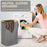 Gallelife Laundry Basket, Tall Laundry Hamper with Handle, 105 Liters Large Hampers, Collapsible Laundry Baskets for Bedroom, Laundry Bin for Bathroom, Laundry Room Gray 2 Pack