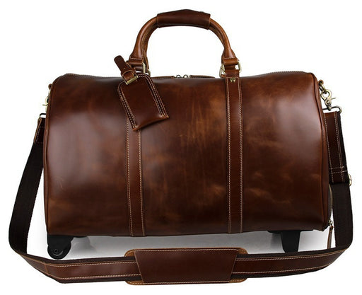 Genuine Cowhide Leather Trolley Bag