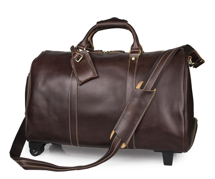 Genuine Cowhide Leather Trolley Bag