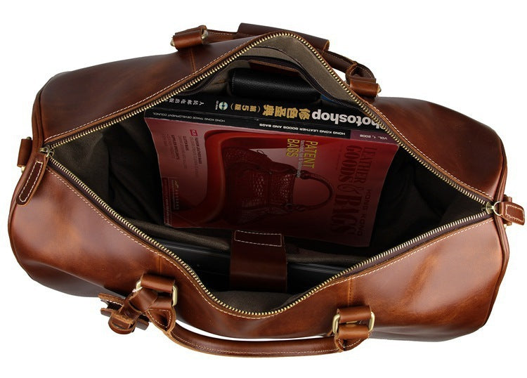 Genuine Cowhide Leather Trolley Bag