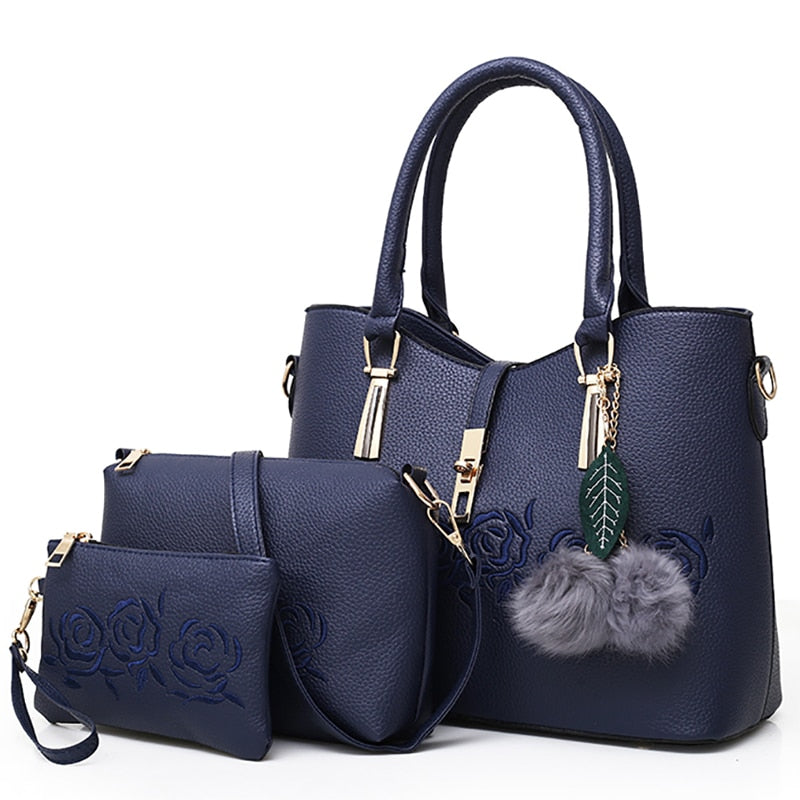 3pcs Leather Handbag