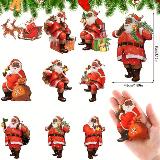 27pcs African American Santa Claus Christmas Ornaments Set.