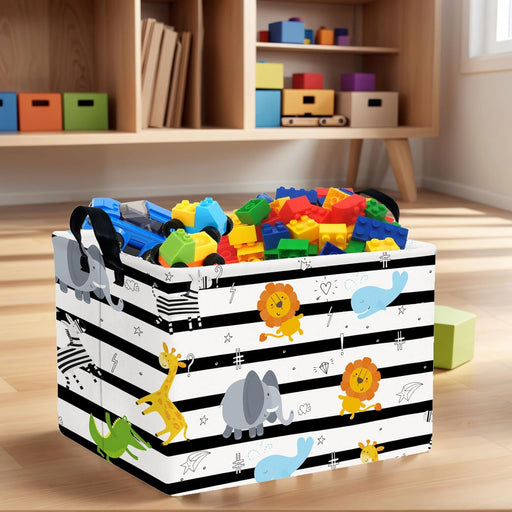 Kid Cute Nursery Storage Basket Baby Toy Clothes Storage Bin Playroom Bedroom Decor Basket(Animal Jungle)