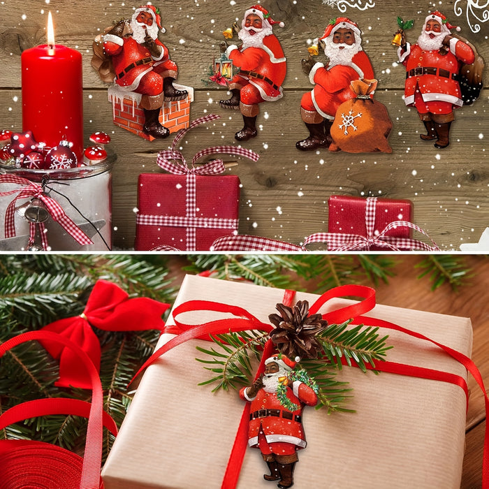27-Piece African American Santa Claus Christmas Ornament Set.