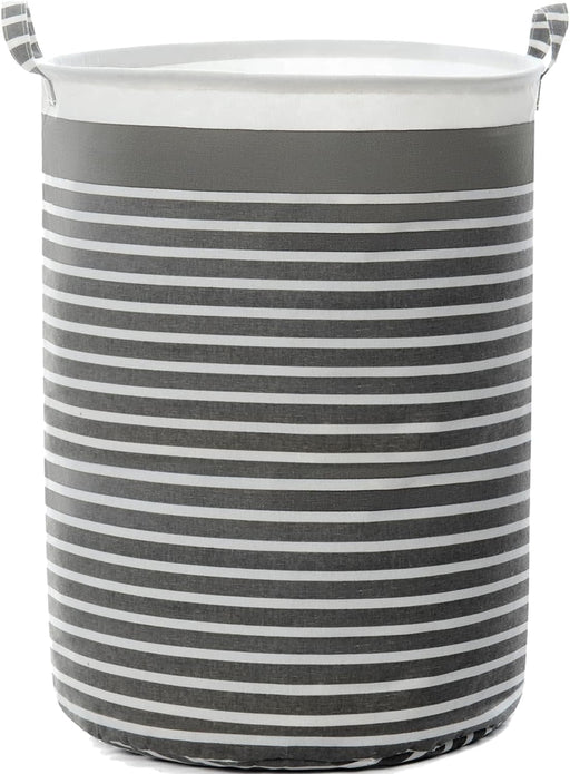Waterproof Fabric Laundry Hamper Collapsible, 22 Inch Tall Grey Thickened Canvas Dirty Clothes Hampers for Bedroom, Kids Room Storage