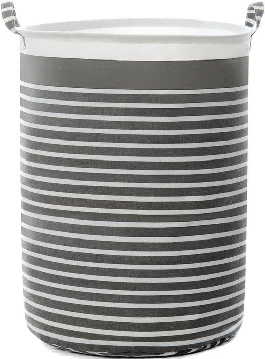 Waterproof Fabric Laundry Hamper Collapsible, 22 Inch Tall Grey Thickened Canvas Dirty Clothes Hampers for Bedroom, Kids Room Storage