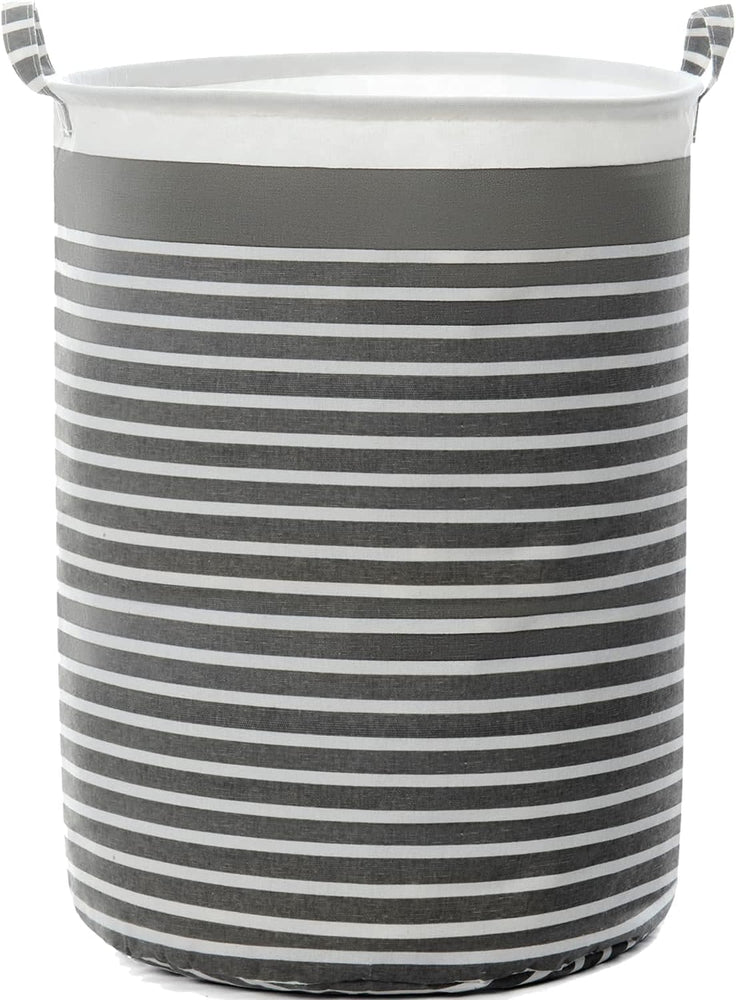 Waterproof Fabric Laundry Hamper Collapsible, 22 Inch Tall Grey Thickened Canvas Dirty Clothes Hampers for Bedroom, Kids Room Storage