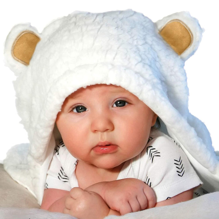-Cute Bear Organic Newborn Swaddle Wrap-Gender Neutral Soft Baby Blanket, Newborn Baby Registry Gift (Golden Brown, 0-3M)