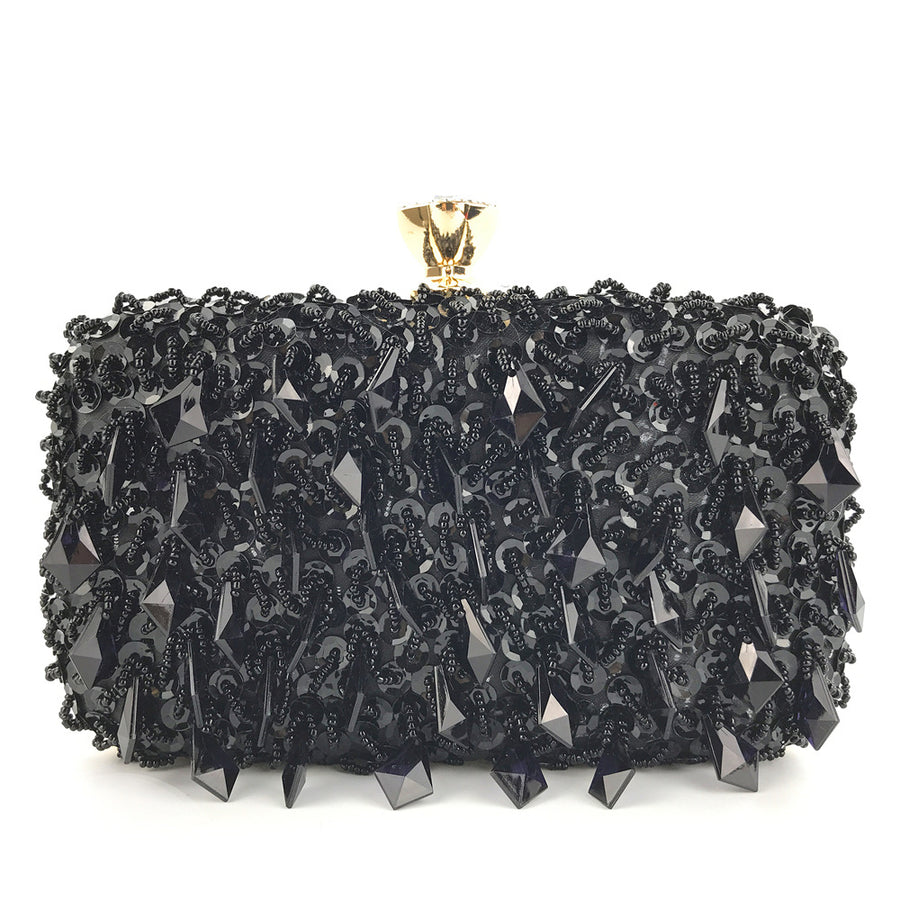 Hand-Held Evening Bag Handmade Double-Sided Bead Embroidery Bag Sequin Bag Ladies Evening Bag