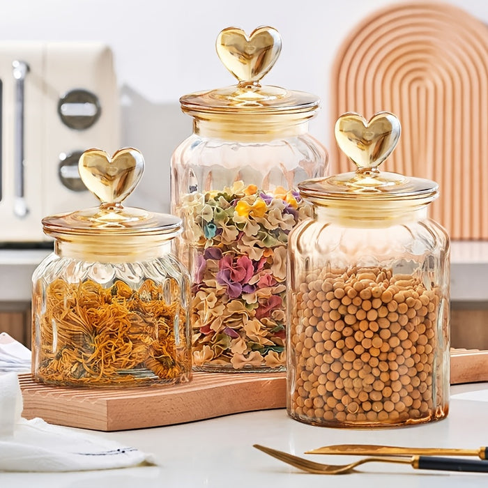 3-Piece Glass Food Storage Jars Set
